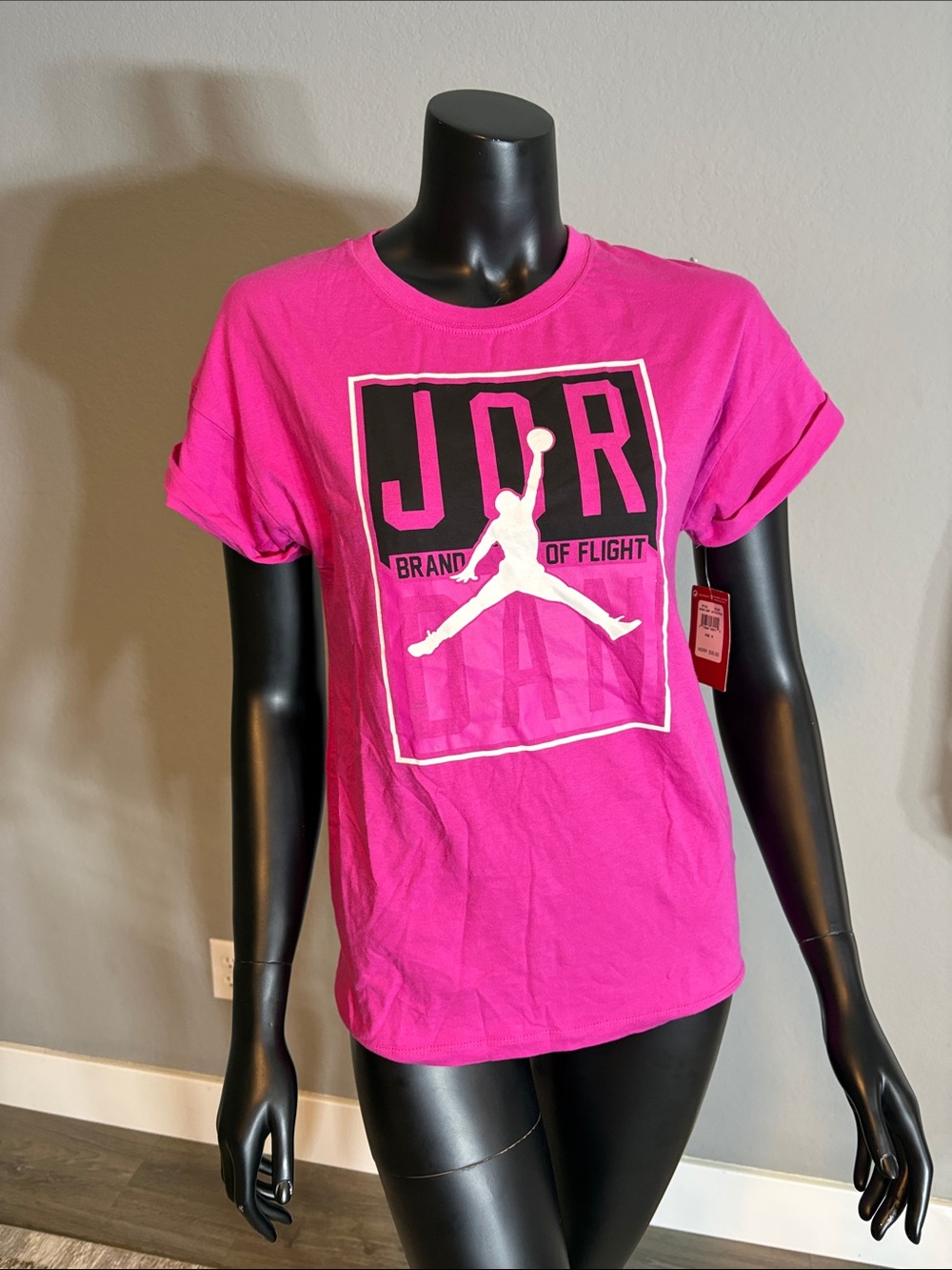 Jordan Hot Pink Short Sleeve Graphic Tee - JDR Jumpman